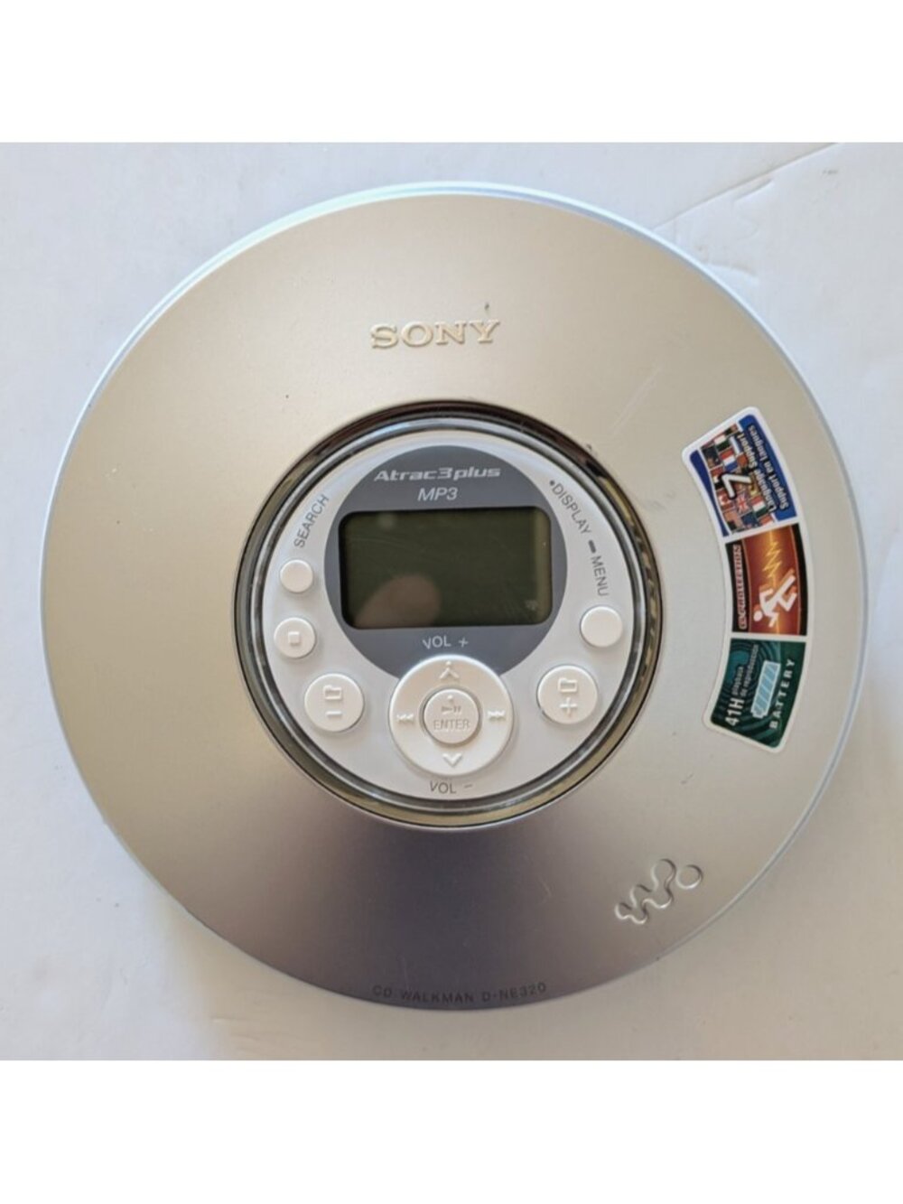 Vintage Sony D-NE320 Portable CD Walkman In Silver MP3 Atrac3plus PARTS ONLY